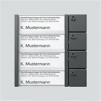 Siedle bedieningspaneel BTM 650-04 DG, donkergrijs glanzend, 4-voudig