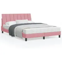 vidaXL Bedframe zonder matras "Hanko" fluweel roze 120x200 cm
