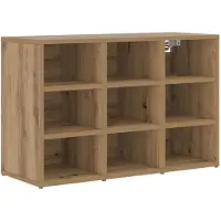 vidaXL Schoenenkast 77,5 x 30 x 51 cm Bewerkt hout Artisanaal eiken