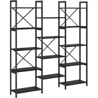 vidaXL Boekenplank 156 x 25 x 167 cm Bewerkt hout Zwart Eiken