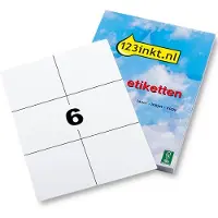 123inkt universele etiketten A4 105 x 99 mm wit (600 etiketten) FSC Mix Credit