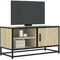 vidaXL Tv-meubel 80x34,5x40 cm bewerkt hout metaal sonoma eikenkleurig