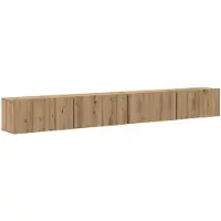 vidaXL Tv-meubelset 4 st Artisan Eiken Bewerkt hout