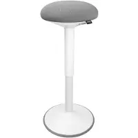 123inkt ergonomische ronde zit-stakruk met gasveer wit (57 cm - 82 cm)
