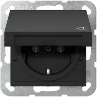 Gira System 55 wandcontactdoos RA m/deksel inbouw Mat zwart