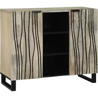 vidaXL Sideboard Wit 90 x 33 x 75 cm massief mangohout