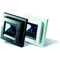 Devi DEVIreg Touch zwart 140F1069, programmeerbare thermostaat voor verwarming, 16A, 230V, met frame