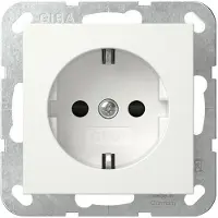 Gira 418303 SCHUKO-stopcontact met klep, SRK-systeem, 55, glanzend, zuiverwit