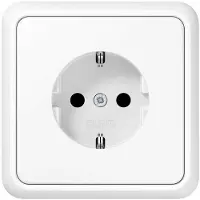 JUNG JG Schuko-stopcontact, compleet, model 5520WW, kleur alpinweiß (alpenwit)