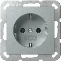 Gira SCHUKO-stopcontact, systeem 55, aluminium, 1 stuk.