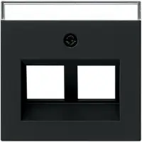 Gira System 55 centraalplaat data voor draagring Modular Jack 2-voudig Mat zwart