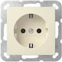 Gira 418801 SCHUKO-stopcontact, systeem 55, crèmekleurig, glanzend