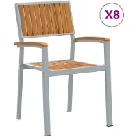 vidaXL Stapelstoel 8 st Bruin Massief Acacia Hout Stapelbaar