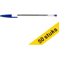 123inkt balpen met dop helder blauw (50 stuks)