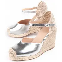 Montevita Espadrilles Met Sleehak Balenci4 Zilver