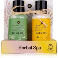 Accentra - herbal spa - citrus - tijm - cadeau set - badset - wellness - douchegel - bodylotion