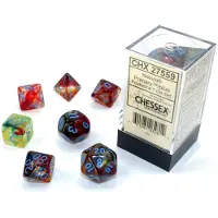 Chessex Nebula Primary/blue Luminary Polydice Dobbelsteen Set (7 stuks)