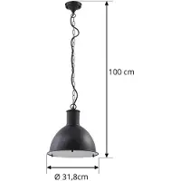 LINDBY buiten hanglamp Luciane, zwart, aluminium, Ø 31,8 cm dimbaar, zwart, Aluminium