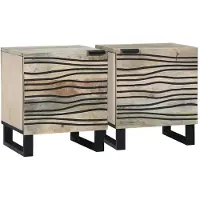 vidaXL Nachtkastje 2 st Wit 40 x 33 x 46 cm Bewerkt hout