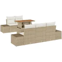 vidaXL Tuinbank Set 6 st Beige en Crème