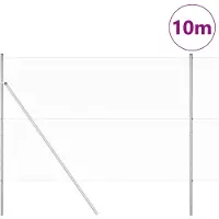 vidaXL zeshoekig gaashek met grondbevestiging 10 x 1,6 m zilver Mesh