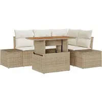 vidaXL Tuinset met 5 delen, beige en crème kleur