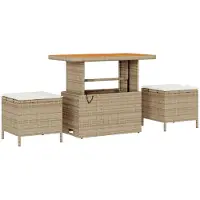 vidaXL Tuinbank Set 12 st 11-Aantal zitplaatsen Beige en Crème