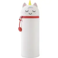 Itotal Pencil Case Silicone "UNICORN" Zachte siliconen etui voor school, uitbreidbaar met contourvorm (EENHOORN) 6x6x21cm 150gr