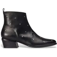 Wonders Dames Fei 02 leren enkellaarsjes zwart (38), Leer, 3 tot 5 cm, Ritssluiting, Casual D-2002