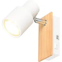 TRIO Design wandlamp Pierre wit met hout