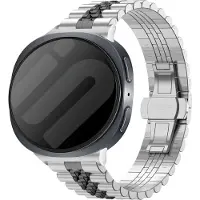 Strap-it Jubilee Stalen Band (Zilver/Zwart) geschikt voor Samsung Galaxy Watch 9 (40/44mm) / Watch 8 (40/44mm) / 8 Classic (46mm)