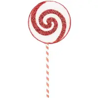 House Vitamin Christmas decoration lolly pop foam white/red 15x35cm