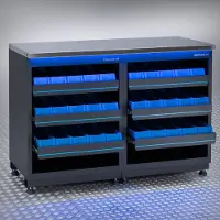 Datona Werkbank PREMIUM RVS werkblad met opbergbakken - 136 cm