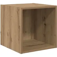 vidaXL - Wandkast - Muurmontage - Artisan - Eiken - 37 - x - 37 - x - 37 - cm - Bewerkt - hout