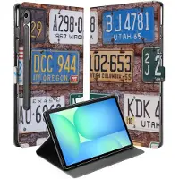 B2Ctelecom Book Case Hoesje met Standaard Kentekenplaten Samsung Galaxy Tab S10 FE | Tab S9 FE
