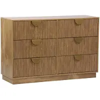 Sweeek Ladekast 6 lades gegroefd mangohouteffect 120cm Mangohout effect