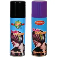 Goodmark Carnaval verkleed haarverf - haarspray - kleuren oranje en blauw - 125 ml per flacon - verven