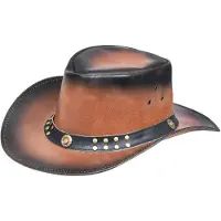 Infinity Leather Australische Rook Westerse Stijl Cowboy Outback Echt Leren Aussie Bush Hoed