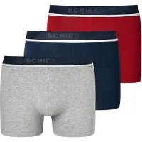 Schiesser Boxershorts 95/5 3-pack rood-blauw-grijs