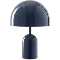 Tom Dixon Accu-tafellamp BELL PORTABLE, indigo, 28 cm IP44 dimbaar, blauw, Woon-/ Eetkamer, Kunststof, Design