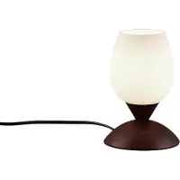 TRIO Tafellamp roestbruin Cup Ii wit glas