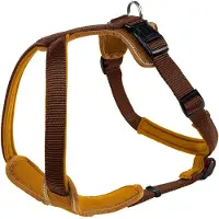 Hunter - Harness Neoprene - Hondentuig Bauchumfang 72-91 cm - Halsumfang 65 cm, bruin/ karamell