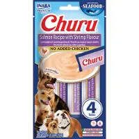 Inaba Hondensnack Churu Puree Dog Fish Salmon & Shrimp 4 X 14 Gr