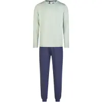Phil&Co. Pyjama lang 'Weekend Collection' blauw / lichtgroen / wit