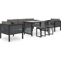 vidaXL Wandtafel 60x35x75 cm gehard glas zwart