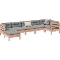 vidaXL 7-delige Loungeset met kussens massief douglas vurenhout