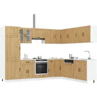vidaXL 14-delige Keukenkastenset Lucca bewerkt hout artisanaal eiken
