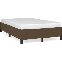 vidaXL Bedframe zonder matras 120x190 cm stof donkerbruin