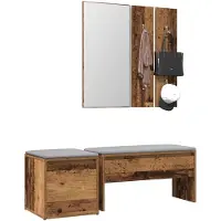 vidaXL Halmeubelset bewerkt hout oud houtkleurig