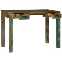 vidaXL Bureau, bruin, 112 x 55 x 76 cm, massief, gerecycled hout